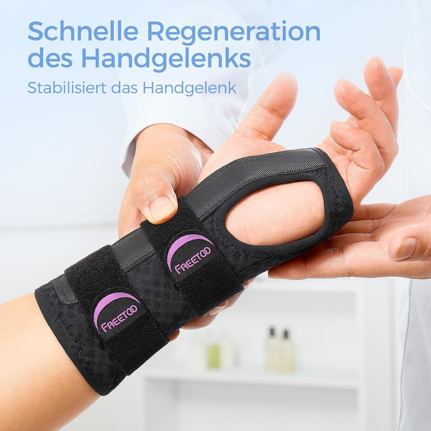 image:imageFREETOO Beidseitige Handgelenk Bandagen fr KarpaltunnelsyndromRosaSchwarz
