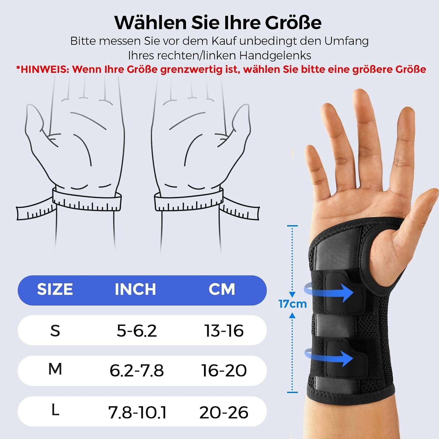 image:imageFREETOO FlexibelLeicht Handgelenkschiene fur Karpaltunnel HandschieneGrauLinke Hand