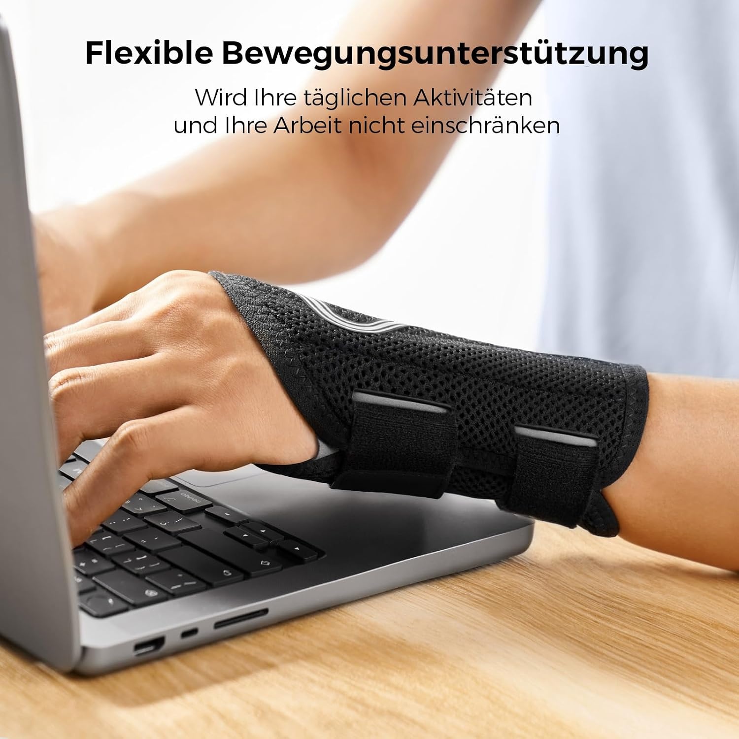 image:imageFREETOO FlexibelLeicht Handgelenkschiene fur Karpaltunnel HandschieneGrauLinke Hand