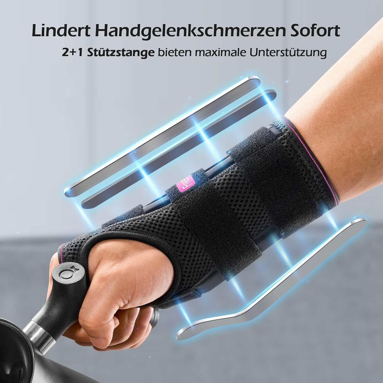 image:imageFREETOO Handgelenk Bandagen Karpaltunnel Damen Herren Lang Orthopdische Handgelenksttze Rechts fr Nacht Tags Atmungsaktiv Handgelenkschiene bei Sehnenscheidenentzndung Verstauchung ArthroseLinke HandRosenrot