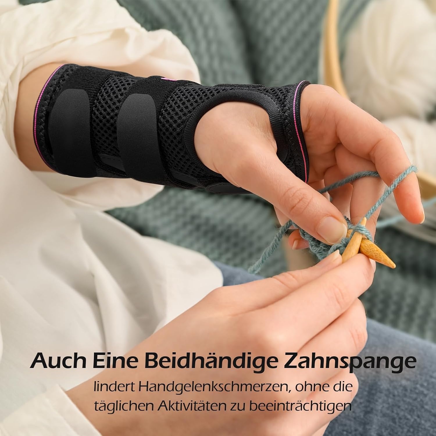 image:imageFREETOO Handgelenk Bandagen Karpaltunnel Damen Herren Lang Orthopdische Handgelenksttze Rechts fr Nacht Tags Atmungsaktiv Handgelenkschiene bei Sehnenscheidenentzndung Verstauchung ArthroseLinke HandRosenrot