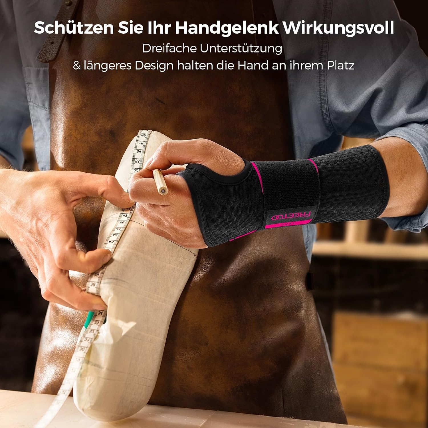 image:imageFREETOO Handgelenk Bandagen mit Handgelenkschiene Leicht HandgelenksttzeRechte Hand Kirschrot