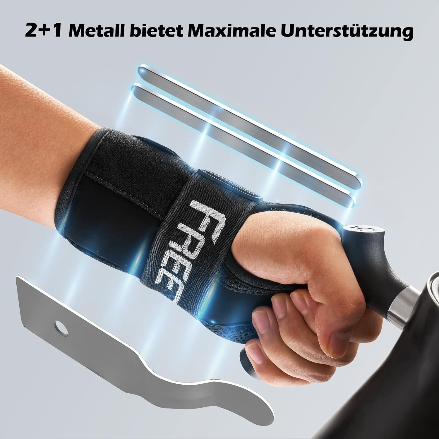 image:imageFREETOO Handgelenkstutze mit 3 Metallschiene zur KarpaltunnelsyndromRechtsSchwarz