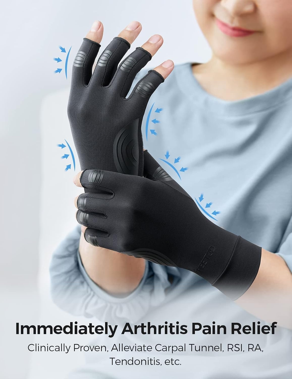 image:imageFREETOO Kupfer Arthritis Handschuhe S1 Paar Kupfer Schwarz