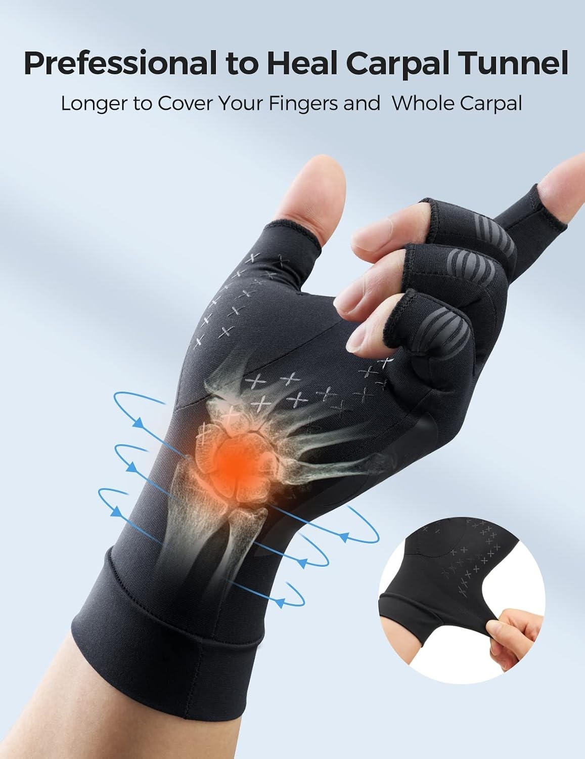 image:imageFREETOO Kupfer Arthritis Handschuhe S1 Paar Kupfer Schwarz