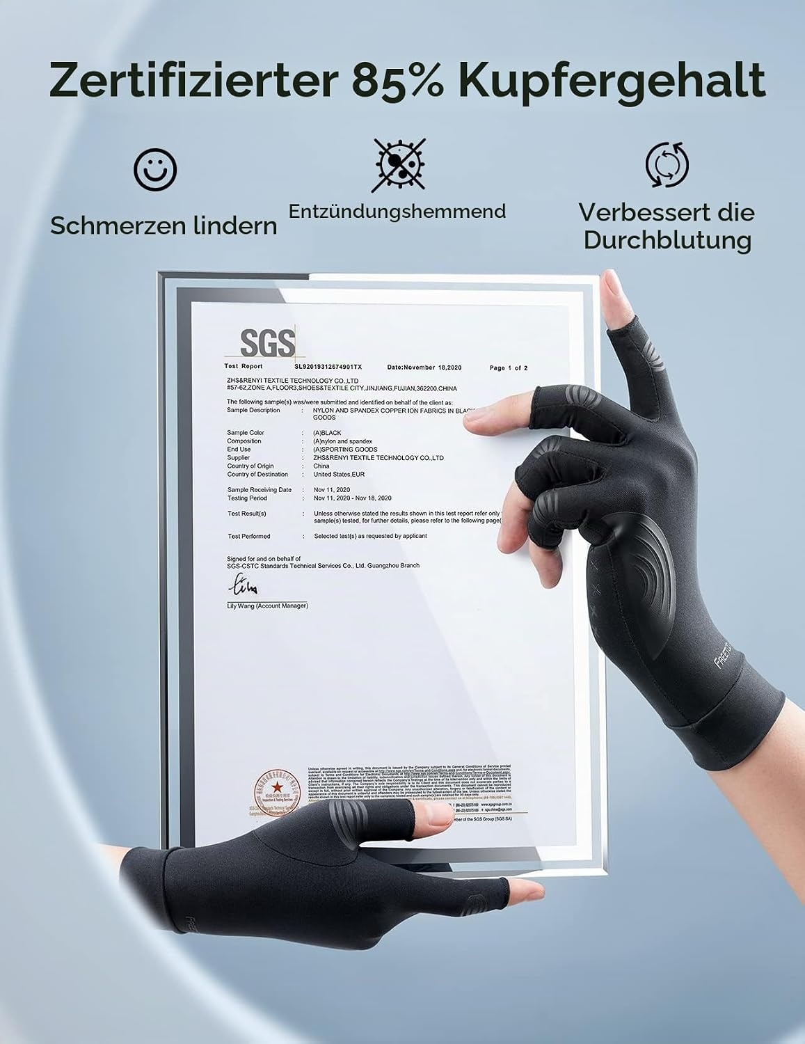 image:imageFREETOO Kupfer Arthritis Handschuhe S1 Paar Schwarz