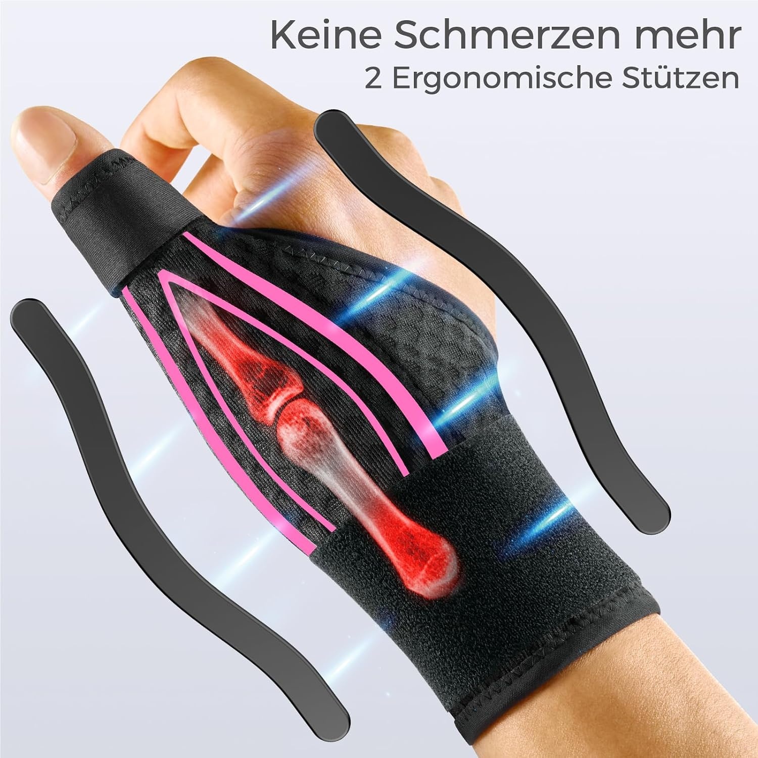 image:imageFREETOO Stabil Daumenbandage Daumenschiene Links Dunn DaumenortheseRosaSchwarz