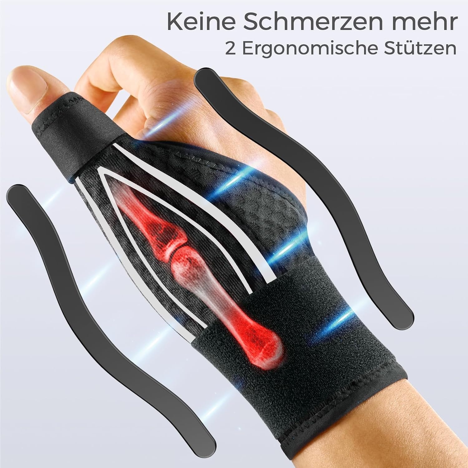 image:imageFREETOO Stabil Daumenbandage Daumenschiene Links Dunn DaumenortheseWeiSchwarz
