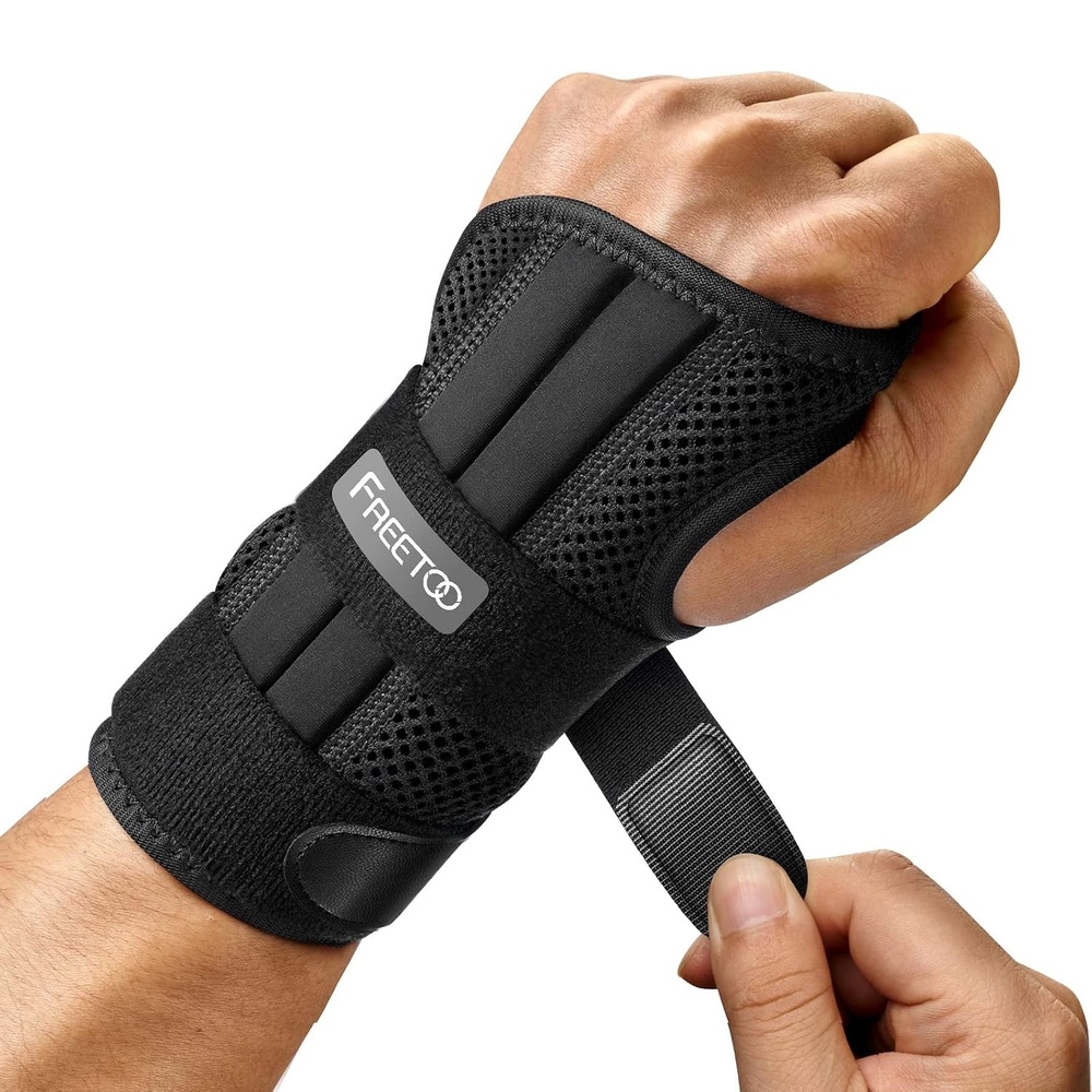 image:imageFREETOO Arzt Genehmigte Handgelenk Bandage mit 3 SchienenVerstellbare TagNachtHandgelenkbandage fr Mnner FrauenBandage Handgelenk fr Arthritis Sehnenentzndung Verstauchung Sportschutz