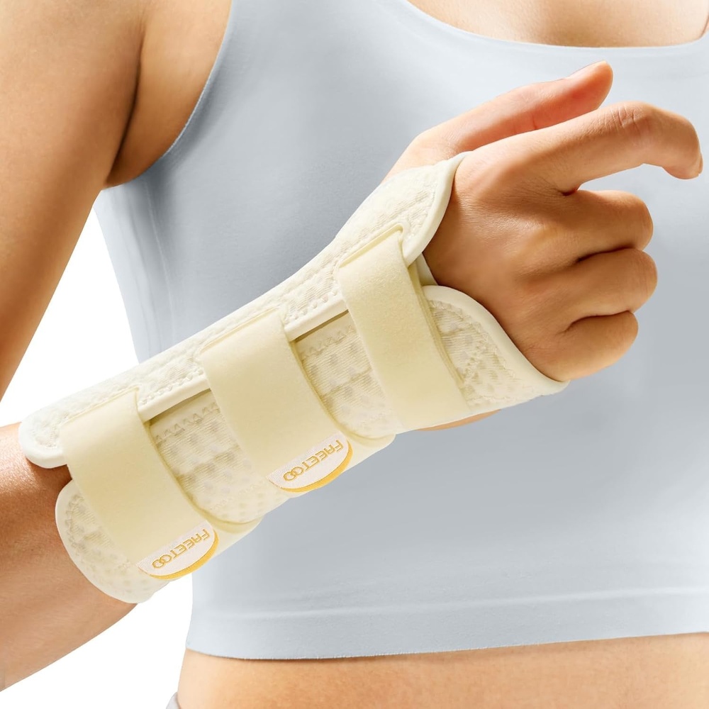 image:imageFREETOO Beidseitige Handgelenk Bandagen fr KarpaltunnelsyndromHellgelb