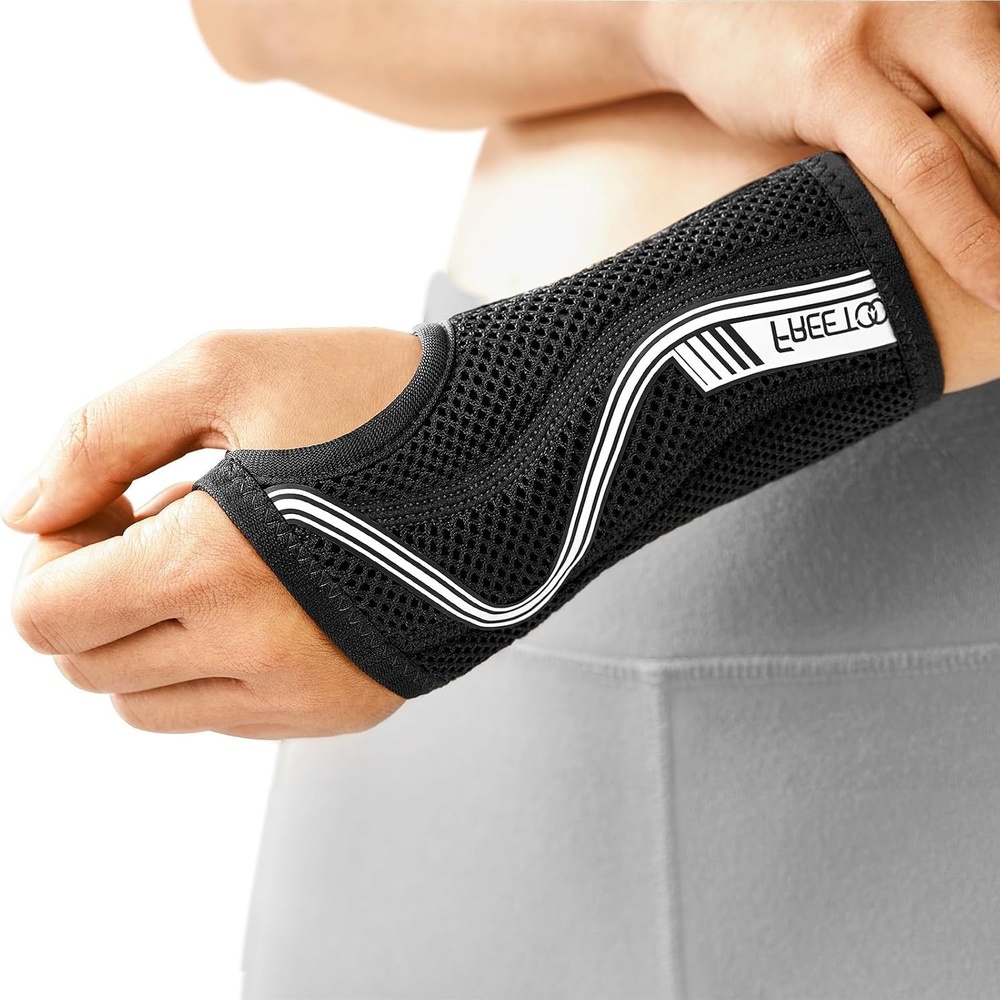 image:imageFREETOO FlexibelLeicht Handgelenkschiene fur Karpaltunnel HandschieneGrauLinke Hand