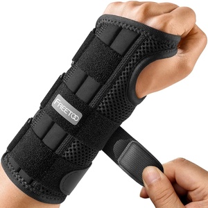 FREETOO Handgelenk Bandagen Karpaltunnel Damen Herren, Lang Orthopädische Handgelenkstütze Rechts für Nacht Tags, Atmungsaktiv Handgelenkschiene bei Sehnenscheidenentzündung, Verstauchung, Arthrose(Linke Hand(Graue))